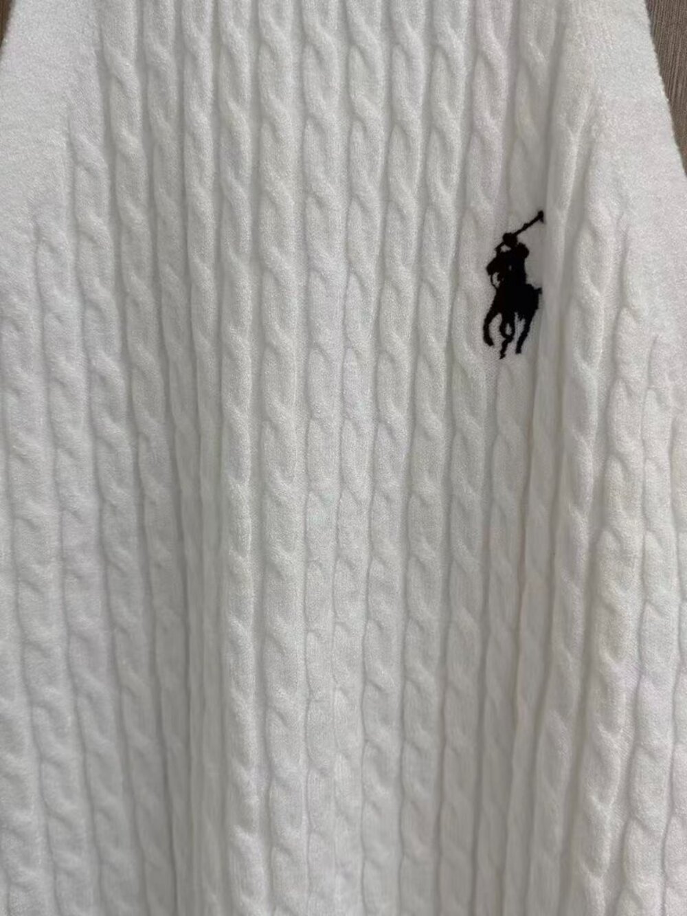 🤍Polo Ralph Lauren White Cable Knit Halter Pony Logo Tank Top - Picture 2 of 5